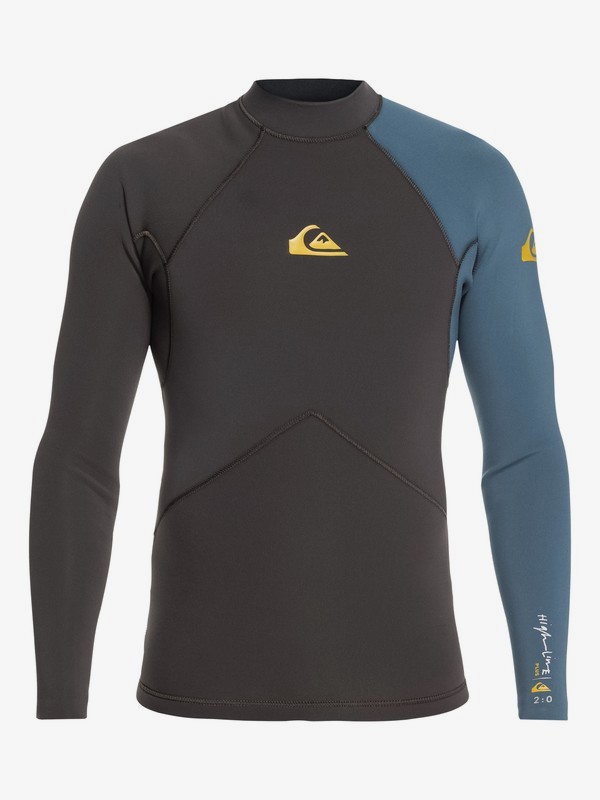 quiksilver, 2mm Highline - Haut en néoprène manches longues pour Homme, JET BLACK/BLUE STEEL (xkbs) 0 2mm Highline - Haut en néoprène manches longues pour Homme Noir EQYW803017 Quiksilver