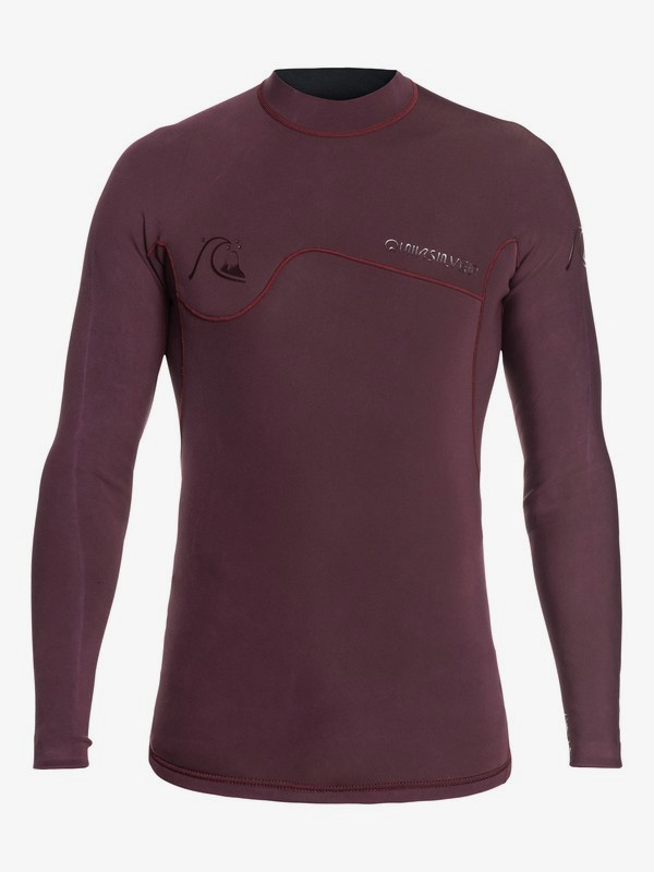 quiksilver, 1.5mm Highline Limited Monochrome Long Sleeve Neoprene Surf Top, WINE (mqm0) 0 1.5mm Highline Limited Monochrome Long Sleeve Neoprene Surf Top Pink EQYW803021 Quiksilver