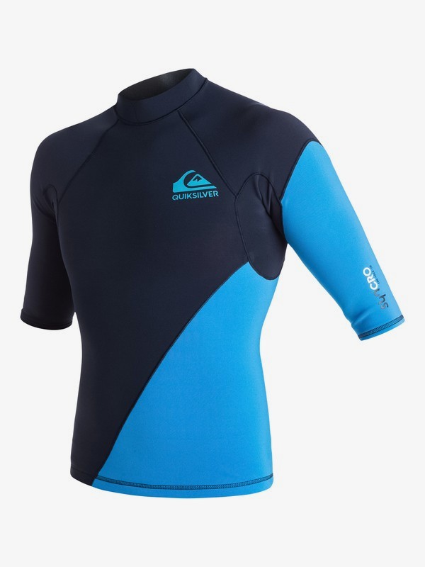 quiksilver, 1mm Syncro New Wave - Neo Top a maniche corte da Uomo, NAVY BLAZER (byj0) 0 1mm Syncro New Wave - Neo Top a maniche corte da Uomo Blue EQYW903001 Quiksilver