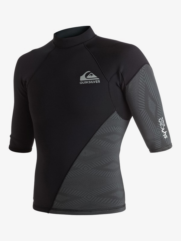 quiksilver, 1mm Syncro New Wave - Short Sleeve Neoprene Top for Men, BLACK (kvj0) 0 1mm Syncro New Wave - Short Sleeve Neoprene Top for Men Black EQYW903001 Quiksilver
