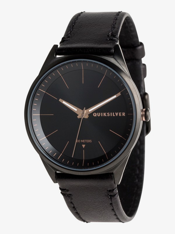 quiksilver, Bienville Leather - Analoge Uhr für Männer, BLACK/ ROSE GOLD/ BLACK (xkmk) 0 Bienville Leather - Analoge Uhr für Männer Mehrfarbig EQYWA03014 Quiksilver