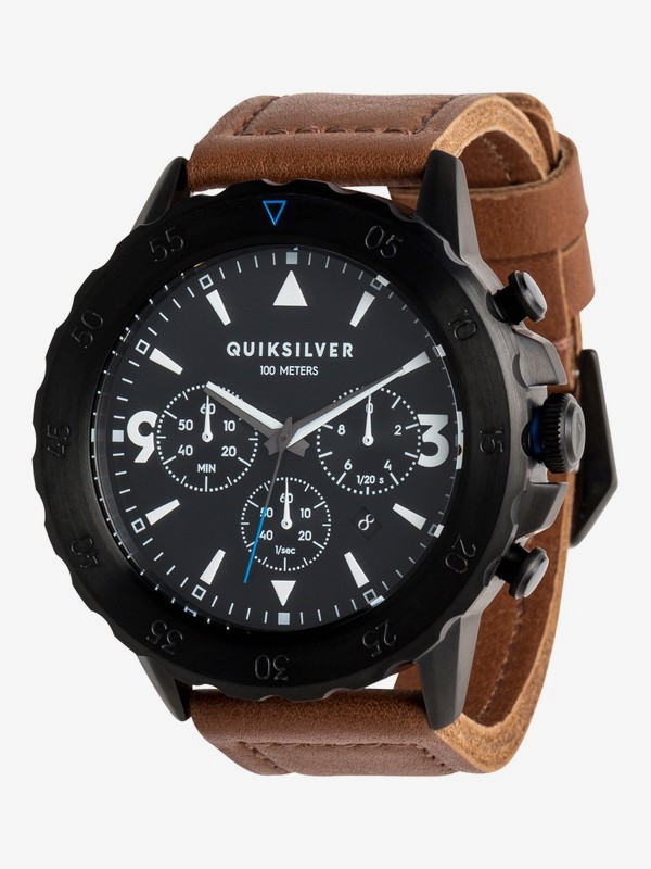 quiksilver, B-52 Chrono Leather - Analoge Uhr für Männer, BLACK (kvj0) 0 B-52 Chrono Leather - Analoge Uhr für Männer Schwarz EQYWA03020 Quiksilver