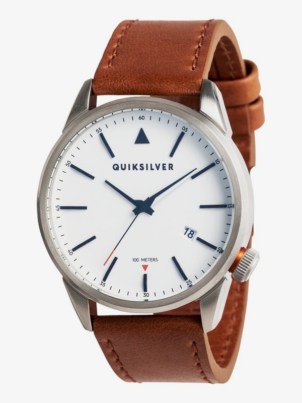 quiksilver, The Timebox 42 Leather - Analoge Uhr für Männer, SILVER/ WHITE/ BROWN (xswc) 0 The Timebox 42 Leather - Analoge Uhr für Männer Grau EQYWA03027 Quiksilver