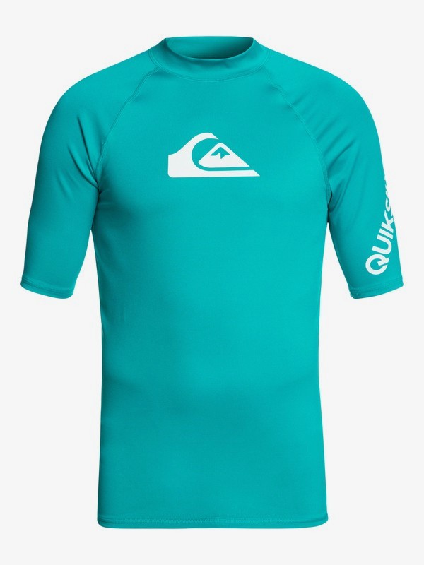 quiksilver, All Time Short Sleeve UPF 50 Rash Guard, TYPHOON (bny0) 0 All Time Short Sleeve UPF 50 Rash Guard Blue EQYWR03033 Quiksilver