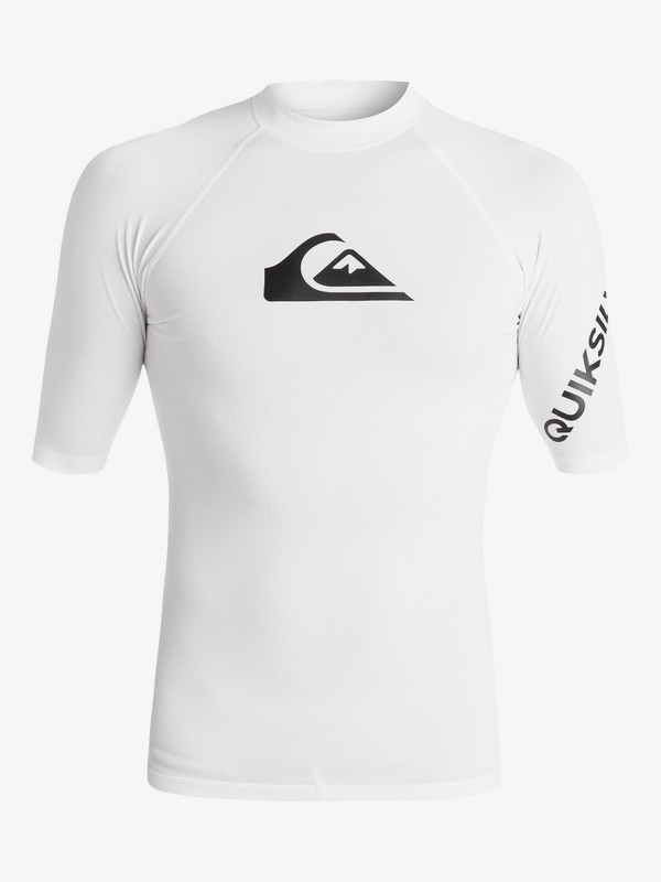 quiksilver, All Time Short Sleeve UPF 50 Rash Guard, WHITE (wbb0) 0 All Time Short Sleeve UPF 50 Rash Guard White EQYWR03033 Quiksilver