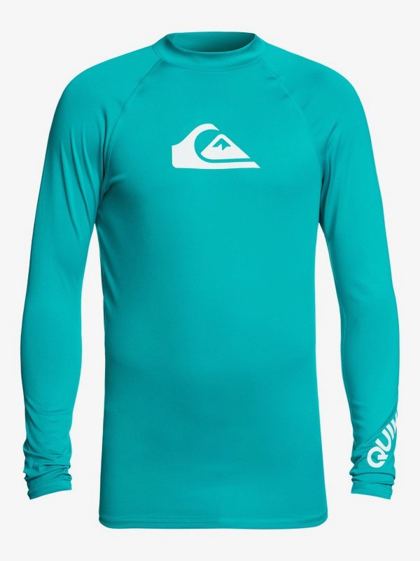 quiksilver, All Time Long Sleeve UPF 50 Rash Guard, TYPHOON (bny0) 0 All Time Long Sleeve UPF 50 Rash Guard Blue EQYWR03034 Quiksilver