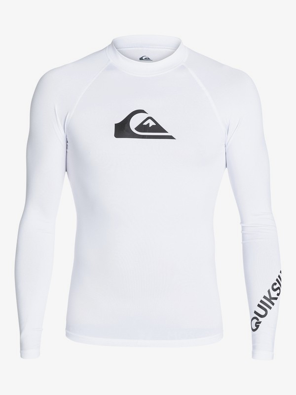 quiksilver, All Time Long Sleeve UPF 50 Rash Guard, WHITE (wbb0) 0 All Time Long Sleeve UPF 50 Rash Guard White EQYWR03034 Quiksilver