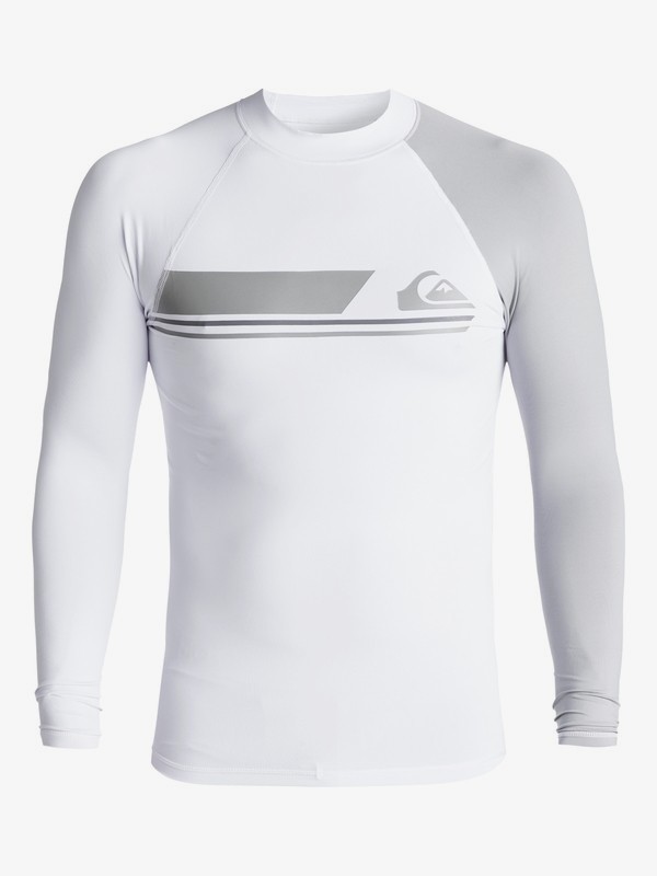quiksilver, Active - Langarm UPF 50 Rash Vest für Männer, WHITE/SLEET (xwws) 0 Active - Langarm UPF 50 Rash Vest für Männer Weiss EQYWR03072 Quiksilver