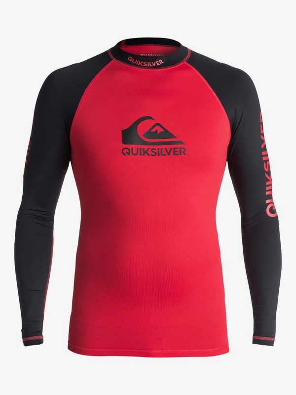 quiksilver, On Tour - Langarm UPF 50 Rash Vest für Männer, QUIK RED/ BLACK (xrrk) 0 On Tour - Langarm UPF 50 Rash Vest für Männer Rot EQYWR03076 Quiksilver