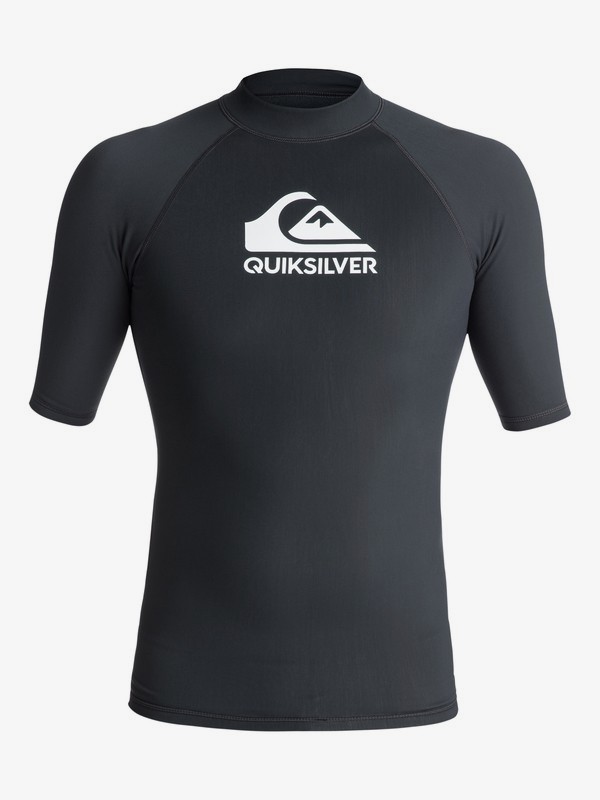 quiksilver, Heater - Short Sleeve Rash Vest for Men, DARK GREY (kva0) 0 Heater - Short Sleeve Rash Vest for Men Black EQYWR03077 Quiksilver