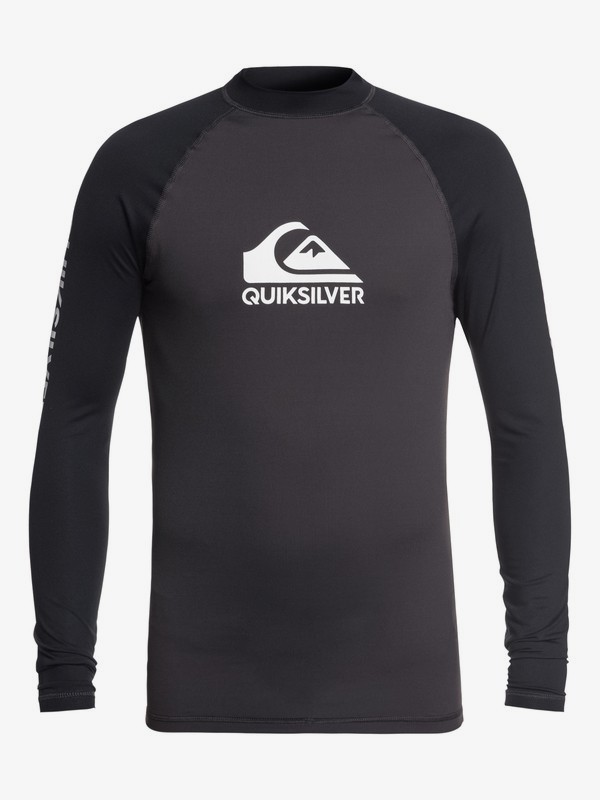 quiksilver, On Tour - Rash Vest UPF 50 a Maniche Lunghe da Uomo, TARMAC (kta0) 0 On Tour - Rash Vest UPF 50 a Maniche Lunghe da Uomo Black EQYWR03111 Quiksilver