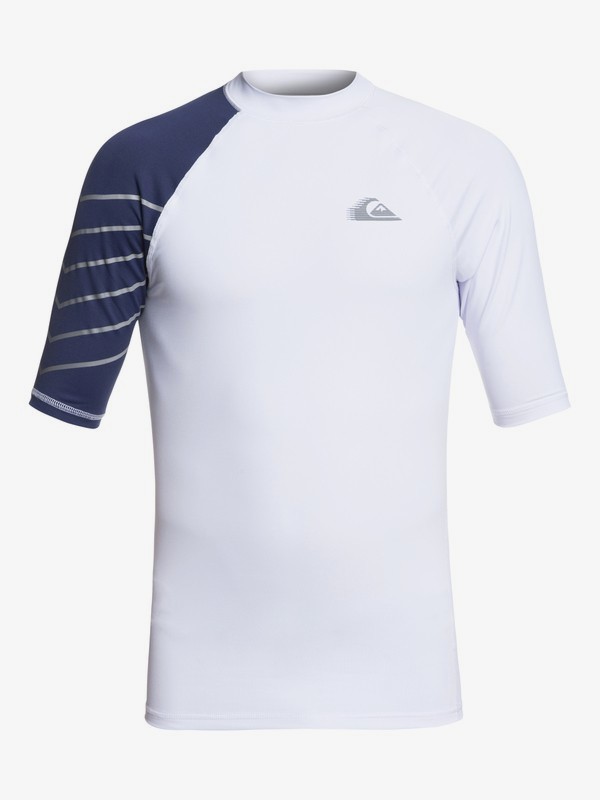 quiksilver, Active Short Sleeve UPF 50 Rash guard, WHITE (wbb0) 0 Active Short Sleeve UPF 50 Rash guard White EQYWR03112 Quiksilver