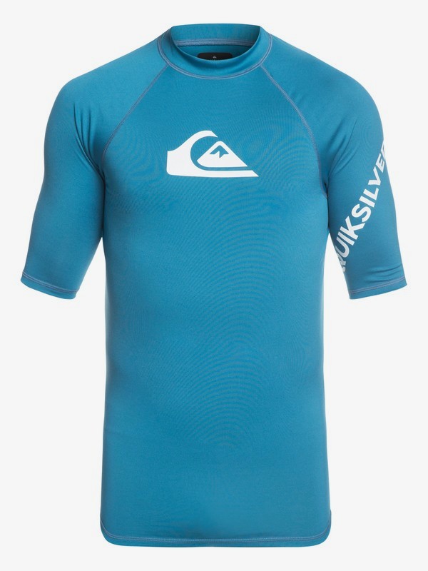 quiksilver, All Time Short Sleeve UPF 50 Rashguard, SOUTHERN OCEAN (bpb0) 0 All Time Short Sleeve UPF 50 Rashguard Blue EQYWR03136 Quiksilver