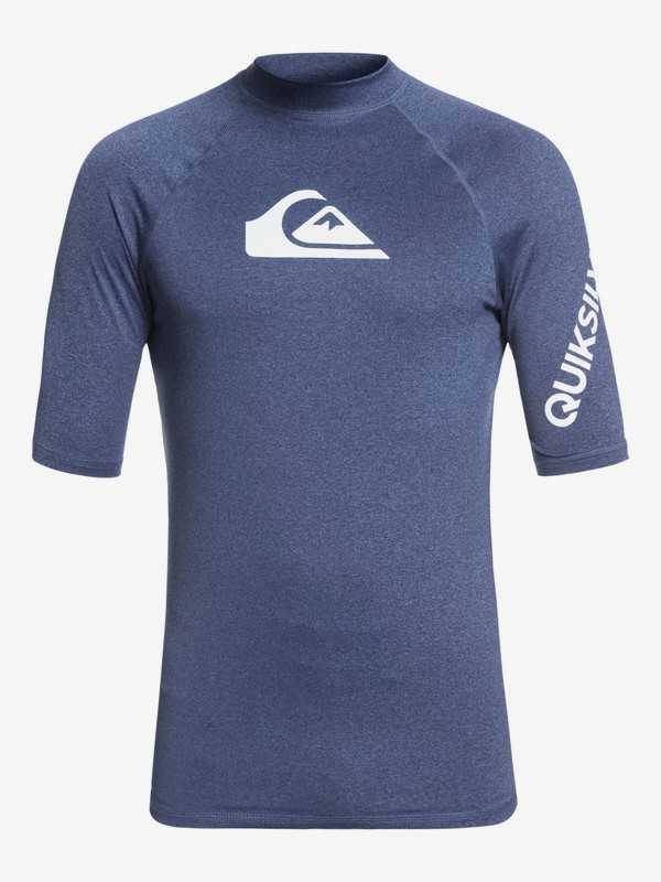 quiksilver, All Time Short Sleeve UPF 50 Rashguard, NAVY BLAZER HEATHER (byjh) 0 All Time Short Sleeve UPF 50 Rashguard Blue EQYWR03136 Quiksilver