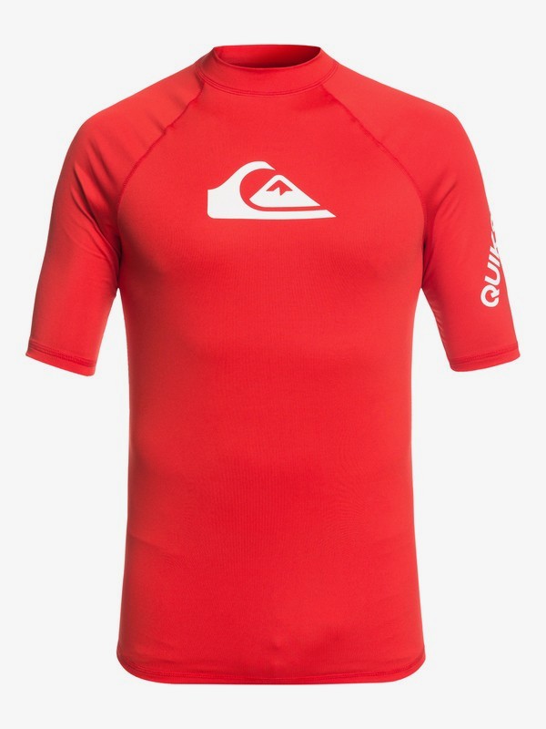quiksilver, All Time Short Sleeve UPF 50 Rashguard, HIGH RISK RED (rqc0) 0 All Time Short Sleeve UPF 50 Rashguard Red EQYWR03136 Quiksilver