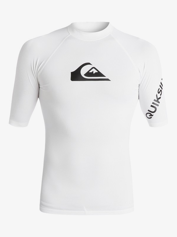 quiksilver, All Time Short Sleeve UPF 50 Rashguard, WHITE (wbb0) 0 All Time Short Sleeve UPF 50 Rashguard White EQYWR03136 Quiksilver