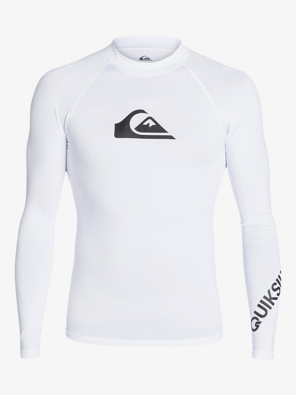 quiksilver, All Time Long Sleeve UPF 50 Rashguard, WHITE (wbb0) 0 All Time Long Sleeve UPF 50 Rashguard White EQYWR03137 Quiksilver