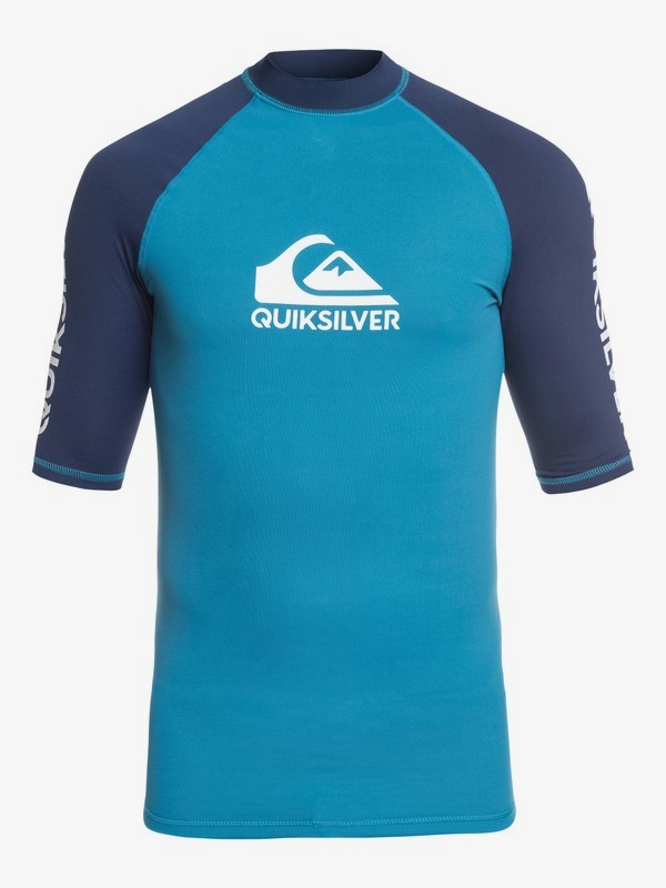 quiksilver, On Tour - Licra de Manga Corta con Protección Solar UPF 50 para Hombre, SOUTHERN OCEAN (bpb0) 0 On Tour - Licra de Manga Corta con Protección Solar UPF 50 para Hombre Azul EQYWR03139 Quiksilver
