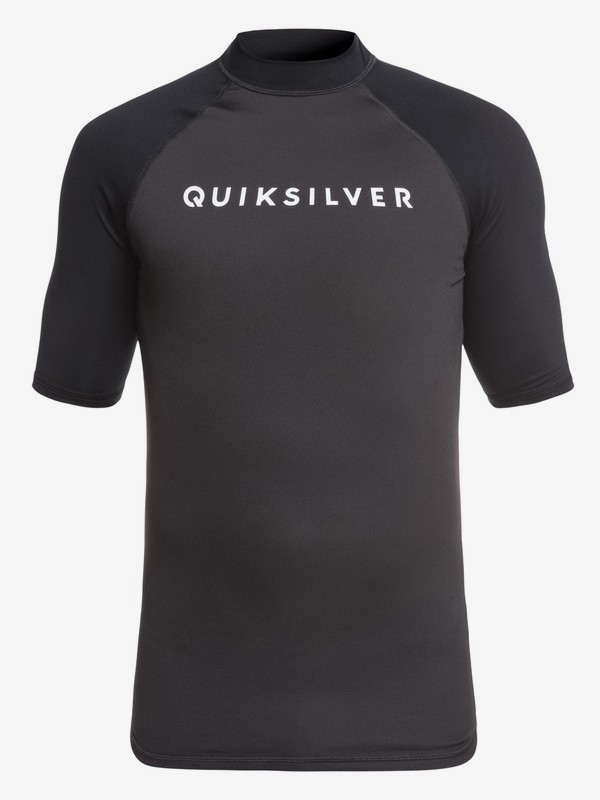 quiksilver, Always There - Short Sleeve UPF 50 Rash Vest for Men, TARMAC (kta0) 0 Always There - Short Sleeve UPF 50 Rash Vest for Men Black EQYWR03142 Quiksilver