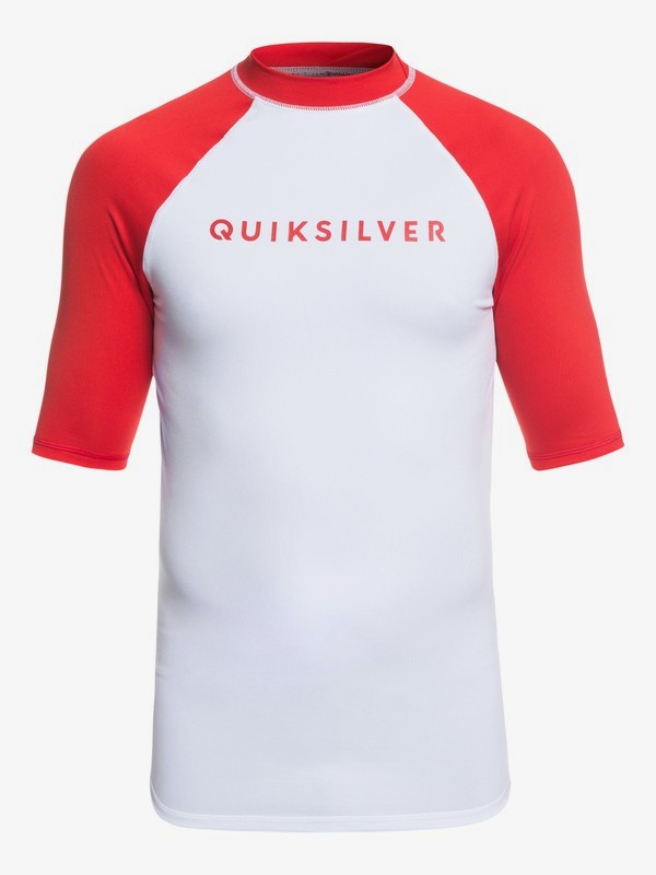 quiksilver, Always There - Licra de Manga Corta con Protección Solar UPF 50 para Hombre, HIGH RISK RED (rqc0) 0 Always There - Licra de Manga Corta con Protección Solar UPF 50 para Hombre Rojo EQYWR03142 Quiksilver