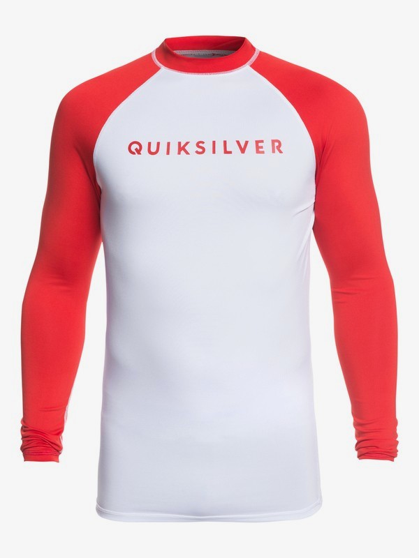 quiksilver, Always There Long Sleeve UPF 50 Rashguard, HIGH RISK RED (rqc0) 0 Always There Long Sleeve UPF 50 Rashguard Red EQYWR03143 Quiksilver