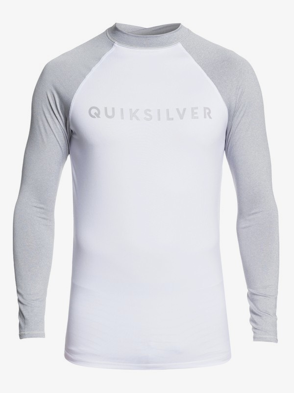 quiksilver, Always There Long Sleeve UPF 50 Rashguard, LIGHT GREY HEATHER (sgrh) 0 Always There Long Sleeve UPF 50 Rashguard Grey EQYWR03143 Quiksilver