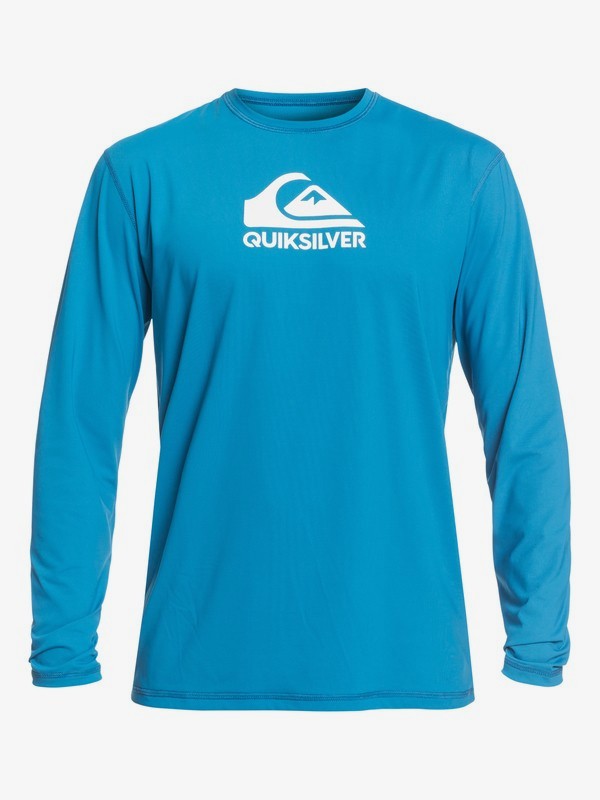 quiksilver, Solid Streak Long Sleeve UPF 50 Surf Tee, FJORD BLUE (bpj0) 0 Solid Streak Long Sleeve UPF 50 Surf Tee Blue EQYWR03160 Quiksilver