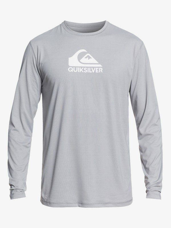 quiksilver, Solid Streak Long Sleeve UPF 50 Surf Tee, SLEET (szp0) 0 Solid Streak Long Sleeve UPF 50 Surf Tee Grey EQYWR03160 Quiksilver