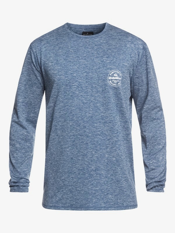 quiksilver, King Tide Long Sleeve UPF 50 Surf Tee, DARK DENIM HEATHER (brqh) 0 King Tide Long Sleeve UPF 50 Surf Tee Blue EQYWR03163 Quiksilver