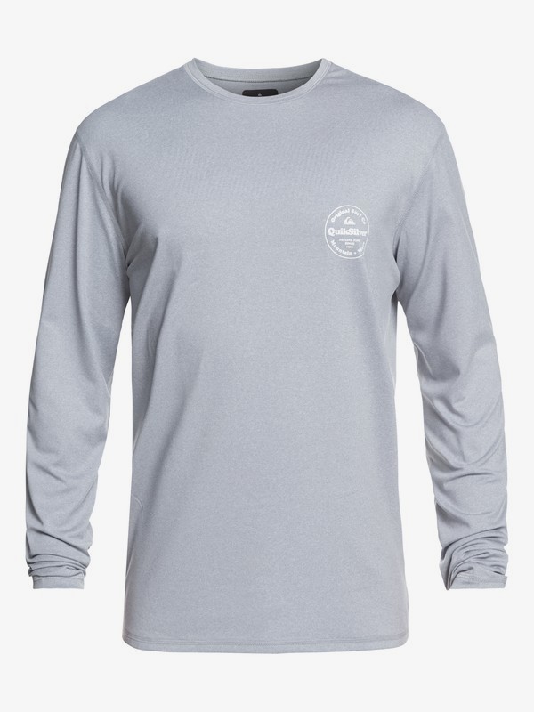 quiksilver, King Tide Long Sleeve UPF 50 Surf Tee, LIGHT GREY HEATHER (sgrh) 0 King Tide Long Sleeve UPF 50 Surf Tee Grey EQYWR03163 Quiksilver