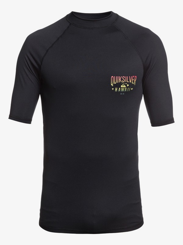 quiksilver, Kona Way Short Sleeve UPF 50 Rashguard, BLACK (kvj0) 0 Kona Way Short Sleeve UPF 50 Rashguard Black EQYWR03193 Quiksilver