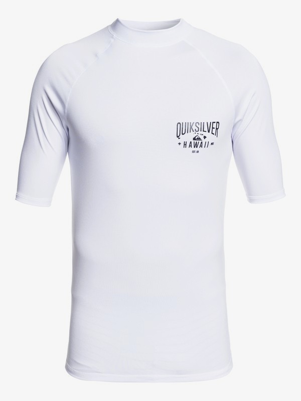 quiksilver, Kona Way Short Sleeve UPF 50 Rashguard, WHITE (wbb0) 0 Kona Way Short Sleeve UPF 50 Rashguard White EQYWR03193 Quiksilver