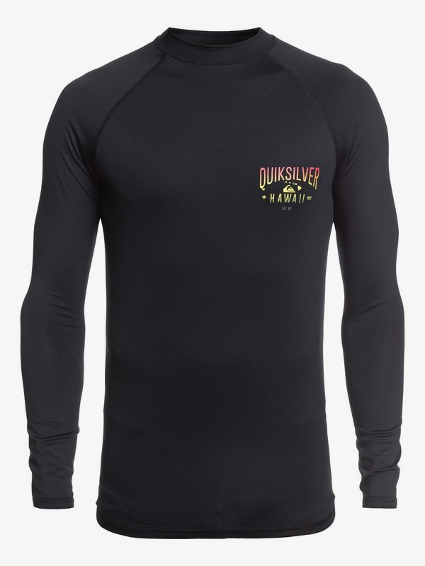 quiksilver, Kona Way Long Sleeve UPF 50 Rashguard, BLACK (kvj0) 0 Kona Way Long Sleeve UPF 50 Rashguard Black EQYWR03194 Quiksilver