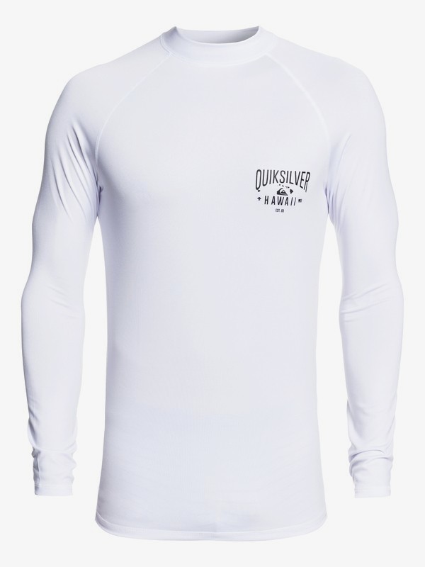 quiksilver, Kona Way Long Sleeve UPF 50 Rashguard, WHITE (wbb0) 0 Kona Way Long Sleeve UPF 50 Rashguard White EQYWR03194 Quiksilver