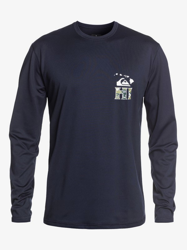 quiksilver, Hawaii Serious Long Sleeve UPF 50 Surf Tee, NAVY BLAZER (byj0) 0 Hawaii Serious Long Sleeve UPF 50 Surf Tee Blue EQYWR03200 Quiksilver