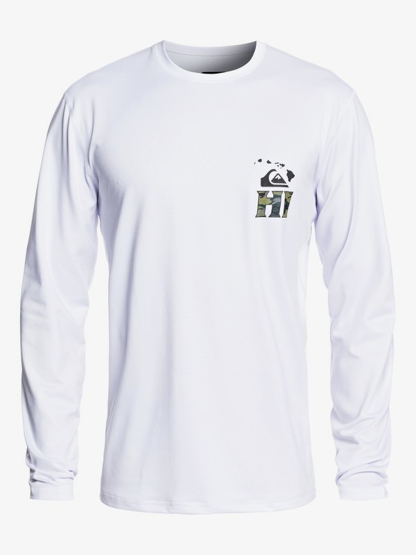 quiksilver, Hawaii Serious Long Sleeve UPF 50 Surf Tee, WHITE (wbb0) 0 Hawaii Serious Long Sleeve UPF 50 Surf Tee White EQYWR03200 Quiksilver