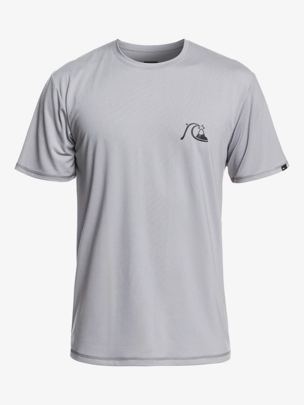quiksilver, Bubble Logo Short Sleeve UPF 50 Rashguard, SLEET (szp0) 0 Bubble Logo Short Sleeve UPF 50 Rashguard Grey EQYWR03201 Quiksilver