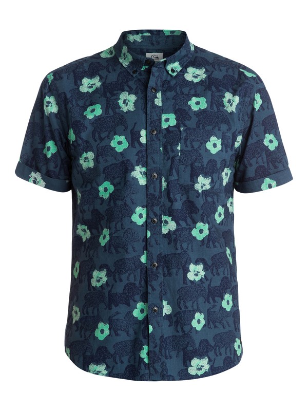 quiksilver, Stampede Short Sleeve Modern Fit Shirt, STAMPEDE DK DENIM (brq6) 0 Stampede Short Sleeve Modern Fit Shirt EQYWT03180 Quiksilver