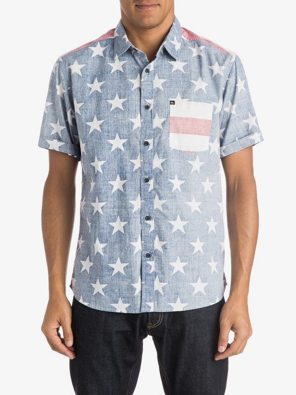 quiksilver, Merican Shirt, 4TH OF JU-LUAU NAVY BLAZER (byj6) 0 Merican Shirt EQYWT03334 Quiksilver