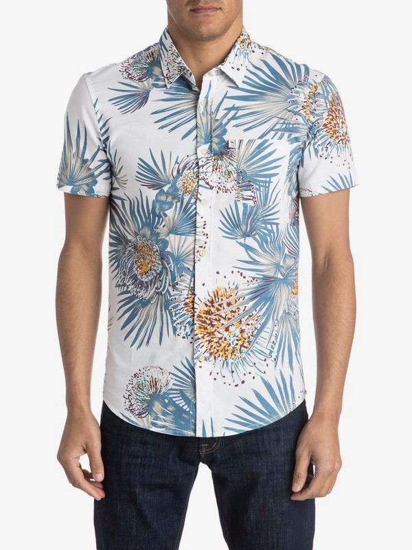 quiksilver, Protea Short Sleeve Shirt, PROTEA SNOW WHITE (wbb7) 0 Protea Short Sleeve Shirt EQYWT03367 Quiksilver