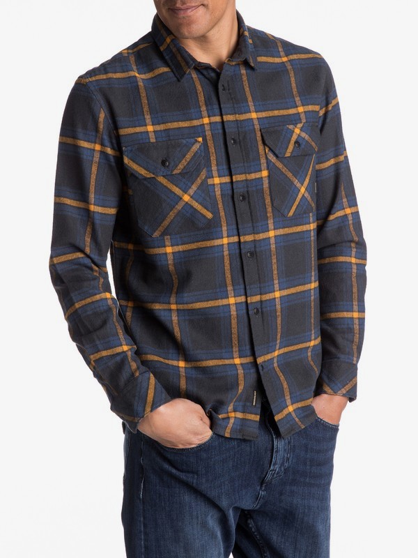 quiksilver, Fitz Forktail Flannel Long Sleeve Shirt, TARMAC FITZ FORKTAIL (kta1) 0 Fitz Forktail Flannel Long Sleeve Shirt Black EQYWT03544 Quiksilver