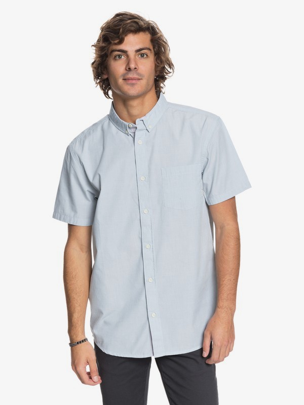 quiksilver, Valley Groove Short Sleeve Shirt, TRELLIS (bkw0) 0 Valley Groove Short Sleeve Shirt Blue EQYWT03631 Quiksilver