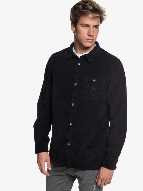 quiksilver, Rebun Cord Long Sleeve Corduroy Over Shirt, BLACK (kvj0) 0 Rebun Cord Long Sleeve Corduroy Over Shirt EQYWT03702 Quiksilver