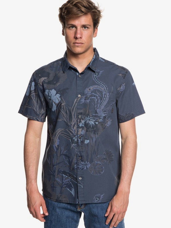 quiksilver, Hibashii Short Sleeve Shirt, VINTAGE INDIGO HIBASHII (byl6) 0 Hibashii Short Sleeve Shirt Blue EQYWT03706 Quiksilver