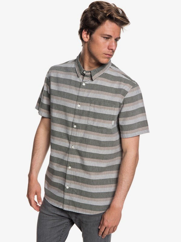 quiksilver, Tama Kai Short Sleeve Shirt, PLAGE TAMA KAI STRIPE (ckk3) 0 Tama Kai Short Sleeve Shirt Brown EQYWT03713 Quiksilver