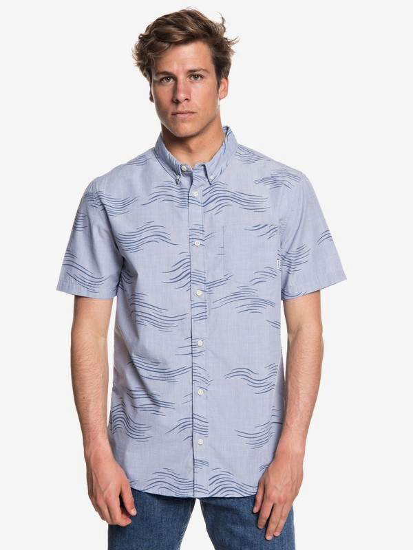 quiksilver, Valley Groove Short Sleeve Shirt, BIJOU BLUE VALLEY GROVE (bng6) 0 Valley Groove Short Sleeve Shirt Blue EQYWT03714 Quiksilver