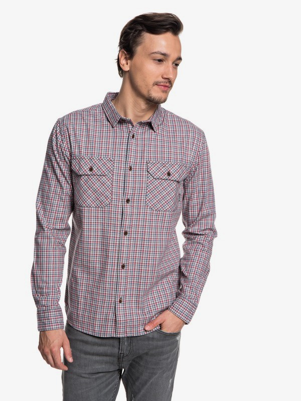 quiksilver, Fuji View Flannel Long Sleeve Shirt, IRONGATE FUJI VIEW (kzm1) 0 Fuji View Flannel Long Sleeve Shirt Black EQYWT03719 Quiksilver