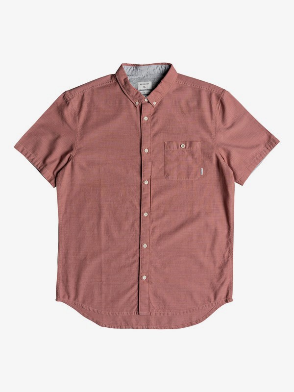 quiksilver, Waterfalls Short Sleeve Shirt, DUSTY CEDAR (mmr0) 0 Waterfalls Short Sleeve Shirt Pink EQYWT03723 Quiksilver