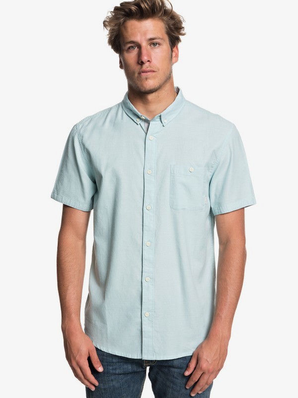 quiksilver, Waterfalls Short Sleeve Shirt, AQUATIC (bfm0) 0 Waterfalls Short Sleeve Shirt Blue EQYWT03723 Quiksilver