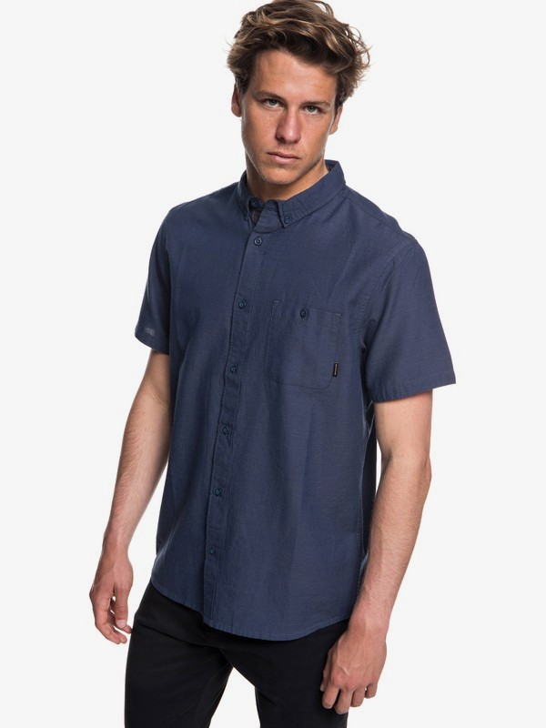 quiksilver, Waterfalls Short Sleeve Shirt, DARK DENIM (brq0) 0 Waterfalls Short Sleeve Shirt Blue EQYWT03723 Quiksilver